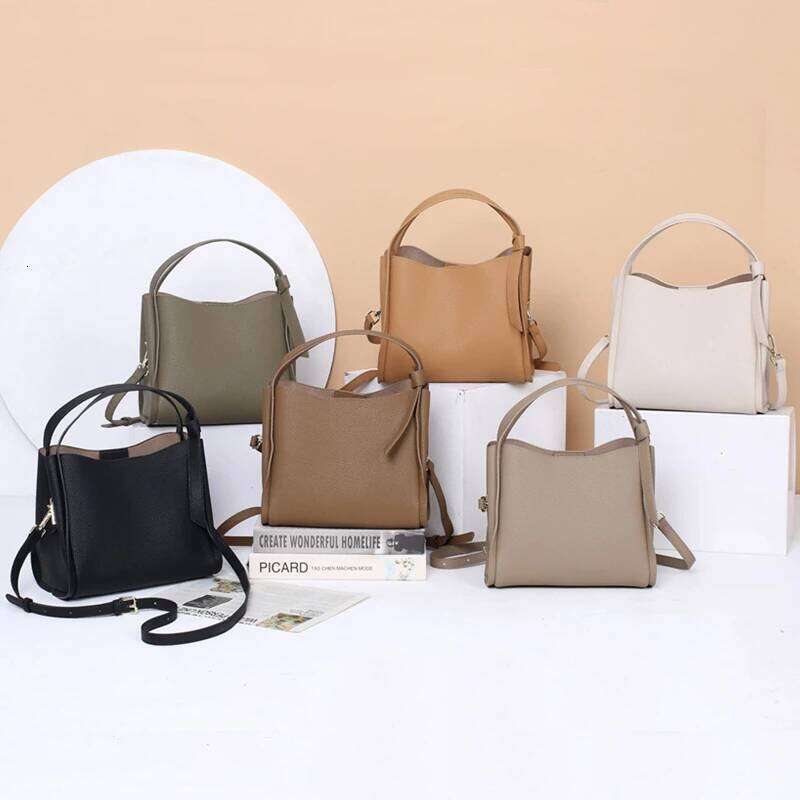 Hifashion Vintage Cow Genuine Leather Bucket Tote Shoulder Bags For Women 2025 Luxury Designer Shopper Crossbody Ladies Handbags