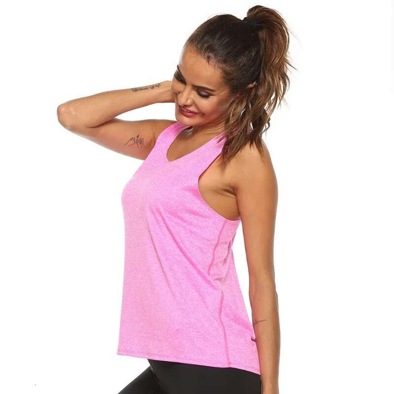 VEQSKING Plus Size Yoga Women Quick Dry Gymtank Running Sports Vest Sleeveless Fiess Crop Top Workout Racer Back Shirt