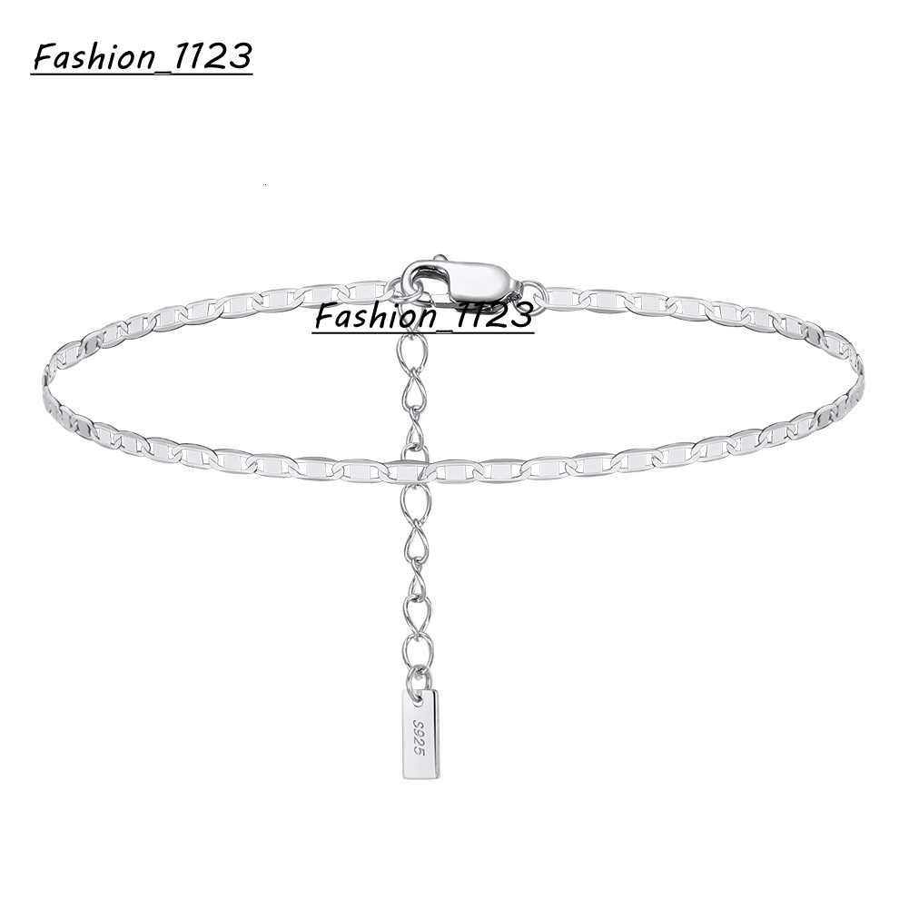 S925 Sterling Silver Anklet Adjustable 20mm Olive Chain Fashion 14K Gold Plated Anti Tarnish Jewelry Anklets for Women