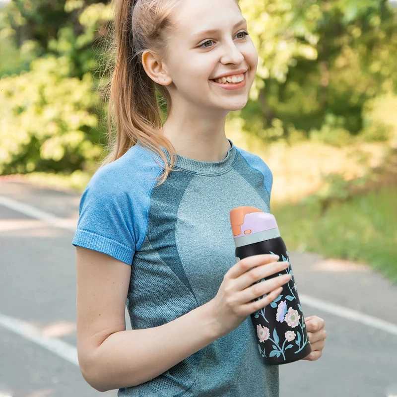 Fashionable cup 32oz Stainless Steel Thermos Water Bottle Cute Travel Vacuum Flasks Thermal Cup With Straw Sports Gym Water Bottle For Wan Y251110
