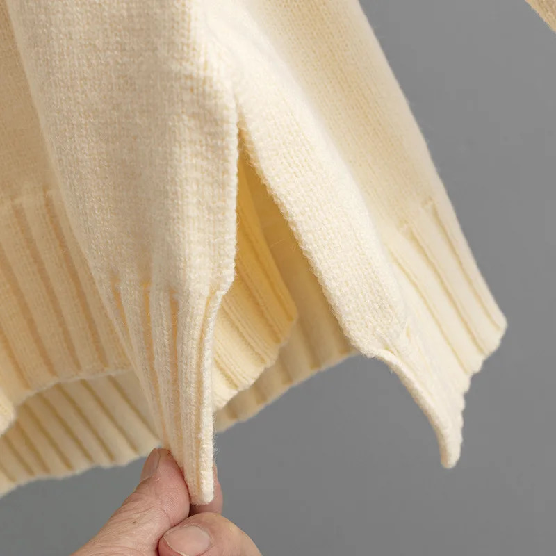 Winter Thick Knitted 2 Piece Sets Women Half Turtleneck Knitwears Sweater Pullover Tops Conjuntos High Waist Sweatpants Outfit 251110