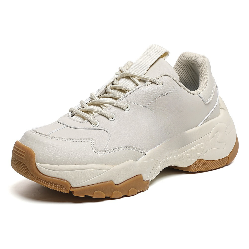 New fashionable high-end leather thick sole height increasing fashionable casual shoes, trendy outdoor sports luxury shoes, fashionable designer shoes