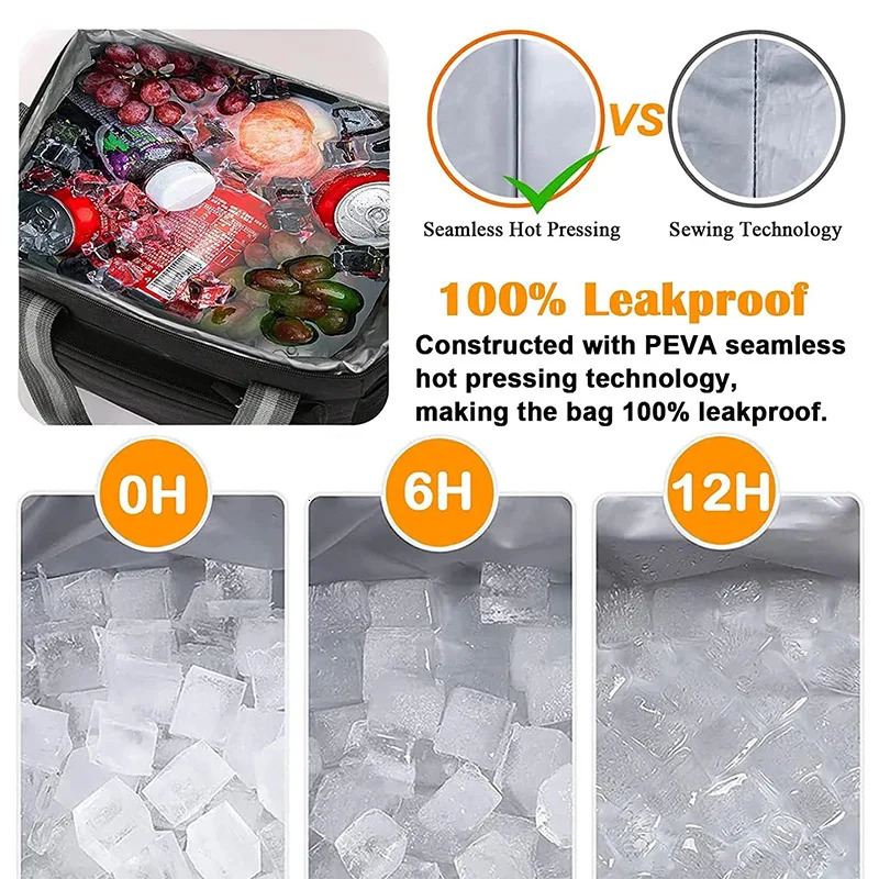 15L portable lunch bag food box durable waterproof office cooler ice insulated shell camping Oxford dinner 250401