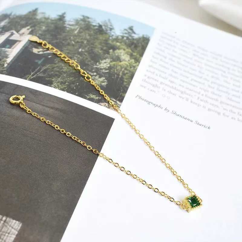 ANENJERY Luxury Zircon Bracelet For Women/Men Emerald Fashion Square Bracelet Jewelry WholesaleT251110