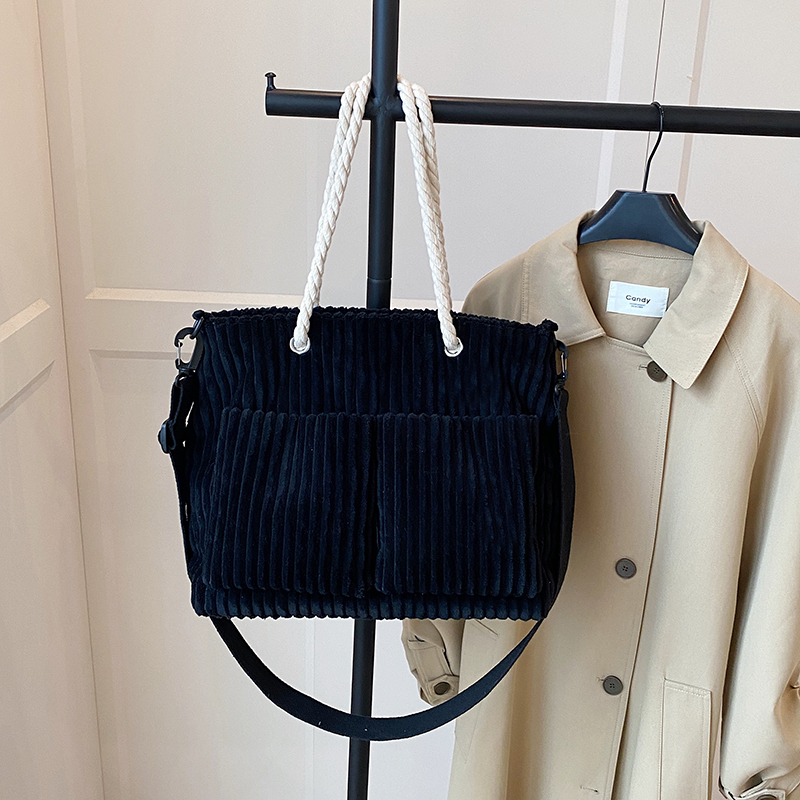 Ladies' Spring Retro High end Wide Shoulder Bag Casual Simple Versatile Crossbody Bag High end Commuting Leisure Bag Shopping Bag Versatile Ladie