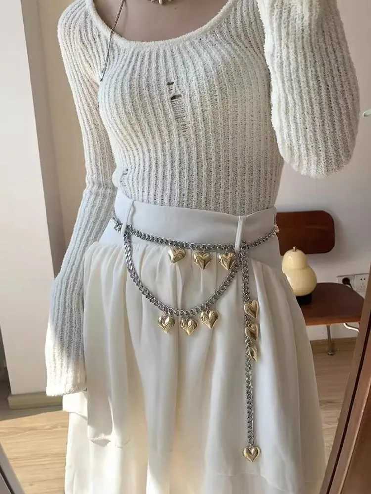 Design personalized pendant waist chain fashion accessory belt street womens metal belt X250410
