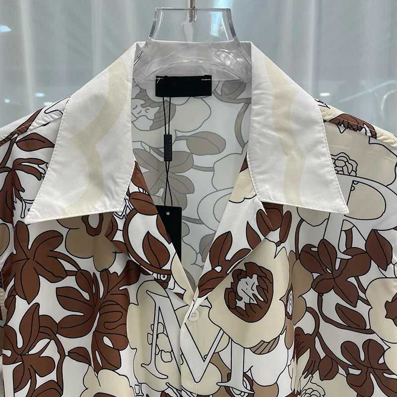 Luxury Flower Digital Printed Mens Summer Short sleeved Mens Designer Clothing Camisa Social Masculina X250410