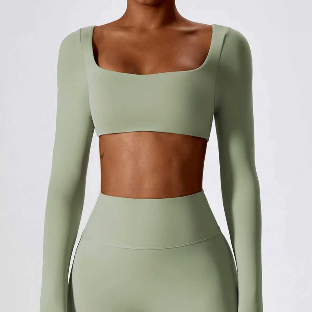 Sports tops quick drying pads fitness yoga long sleeved gym tops womens sportswearXJ250410