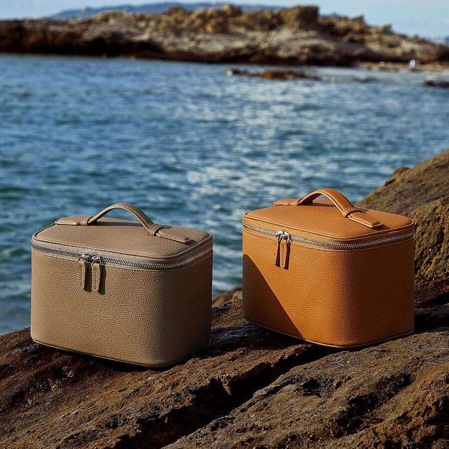 Genuine Leather Bag Large Capacity Multi Compartment Travel Toiletry Organizer Portable Storage Pouch Makeup Organizer St251110