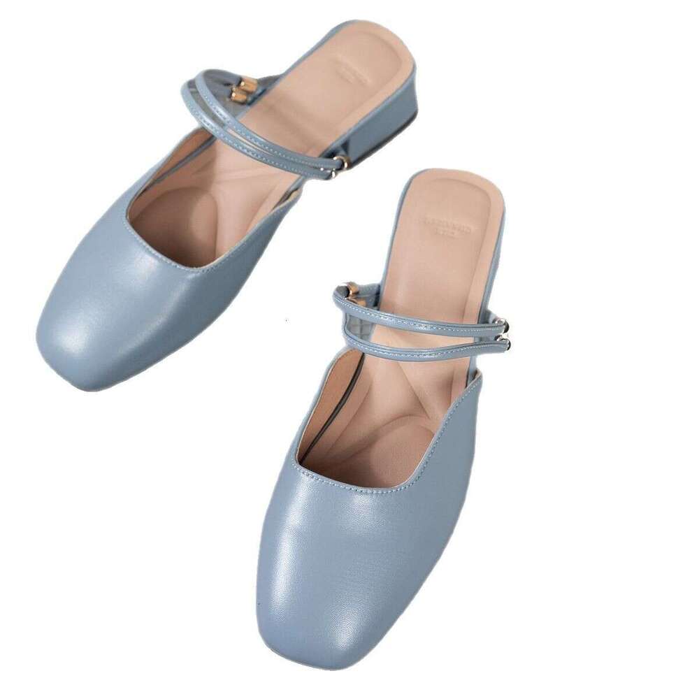 Woman Sandals Coarse Heeled Sandals For Women In Summer New Style Toe Caps Half Slippers Korean Version Both Inside Outside Women S Shoes With A Strai