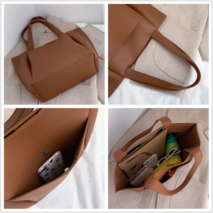 Spring Style Women Elegant Commuter Soft Leather European and American New Fashion Versatile Handheld Tote Bag