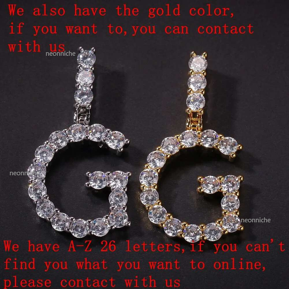 26 Letter Initial Pendant Tennis Chain Choker for Women Statement Bg Crystal Alphabet Necklace Collar Jewelry