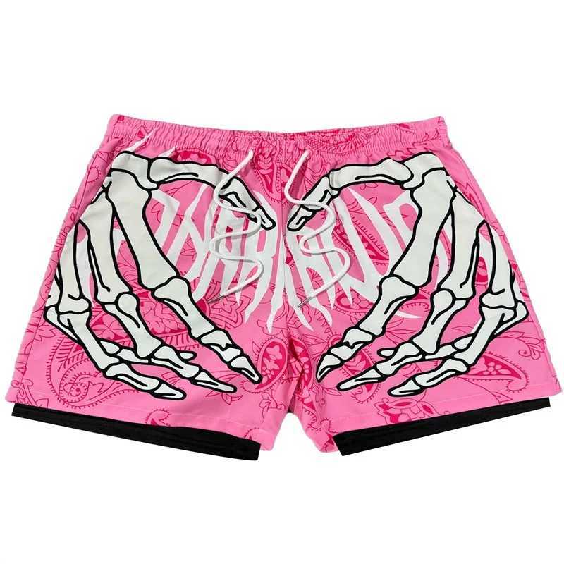 2025 New Summer Double layer Shorts for Men 3D Printed Quick Drying Sports Shorts for Men Fashion Breathable Shorts for Men Mesh Sweaters X250410