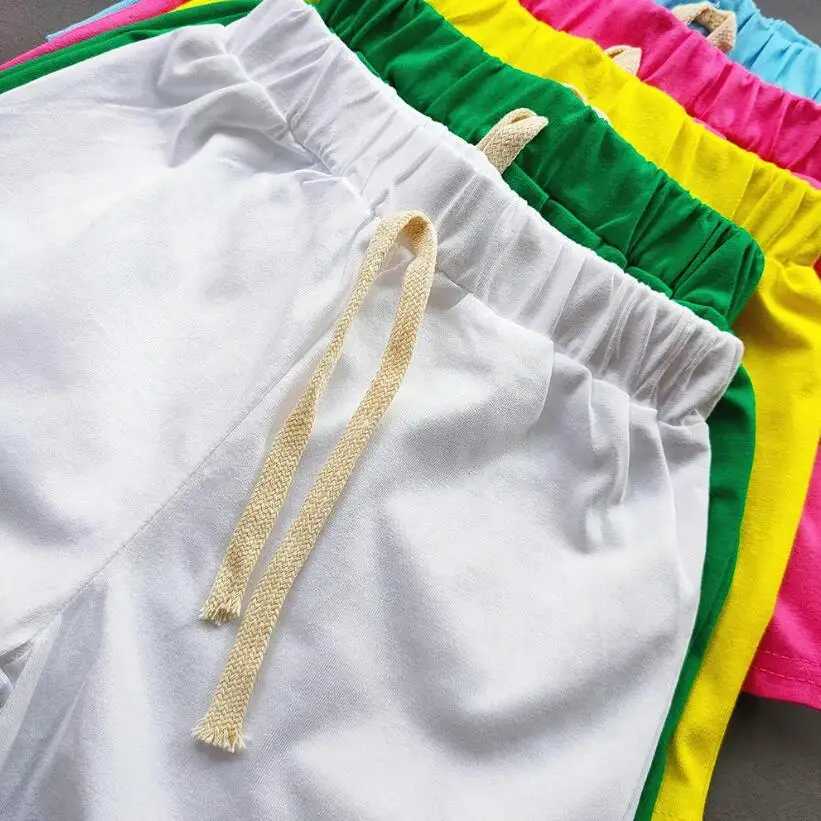 Summer girls boys shorts Korean candy color sports shorts girls cotton hot pants casual childrens beach shorts Z250410