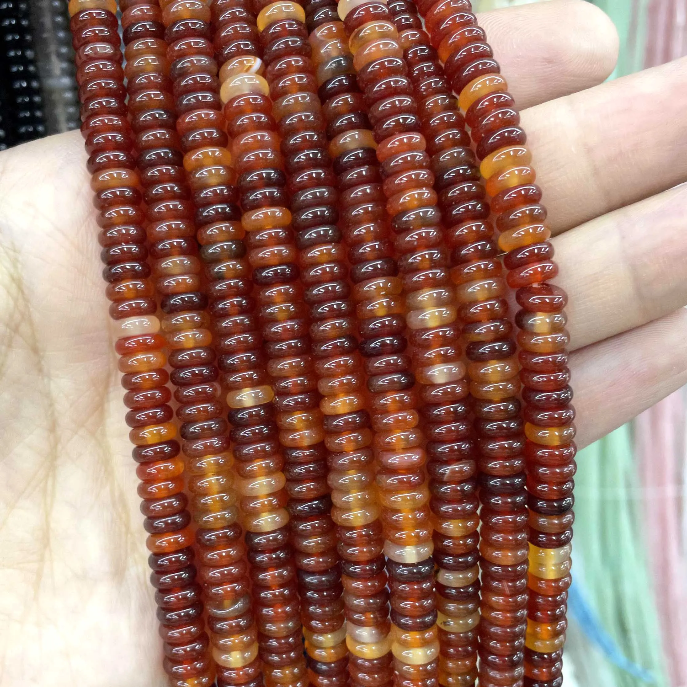 Natural Stone Rondelle 2X4mm Turquoises Quartz Jasper Agates Flat Round Spacer Beads for Jewelry Making DIY Bracelet Acessories