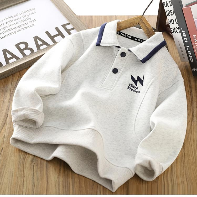 GS- Ddmyshoesvip Boys' hoodie lapel Spring Autumn new style children's polo, medium and large boys' long sleeved top