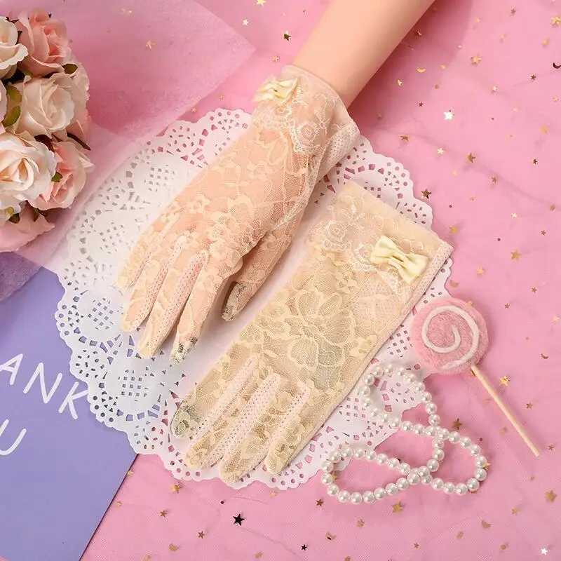 Fashionable and Elegant Summer Thin Lace Womens Gloves Soft and Comfortable Touch Screen Outdoor Driving and Cycling Gloves L251110