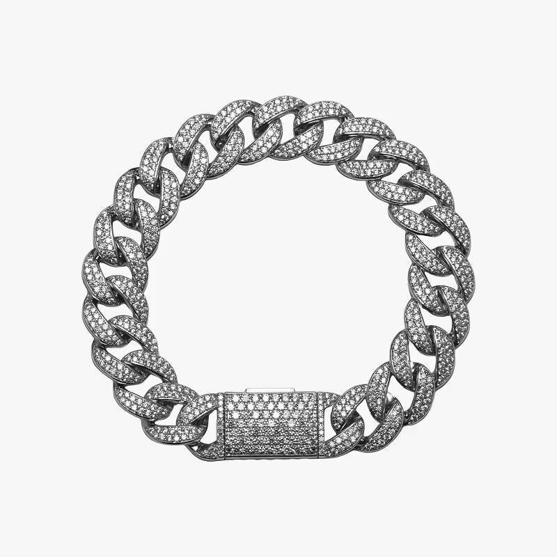 Unisex 14k/Gold Plated Chain Necklace with Punk Hip Hop Style and Zircon Miami Cuban Gift