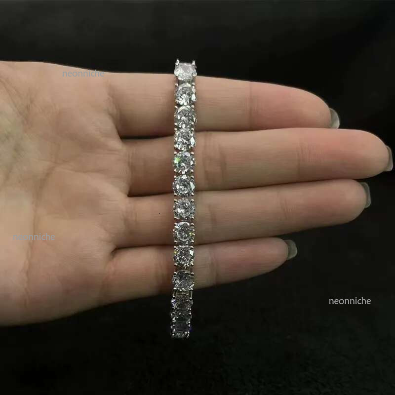 Top quality Designer Sterg Sier Moissanite Dias tennis bracelet & Necklace for women senior classic small fragrant wind new light flash mens No brand