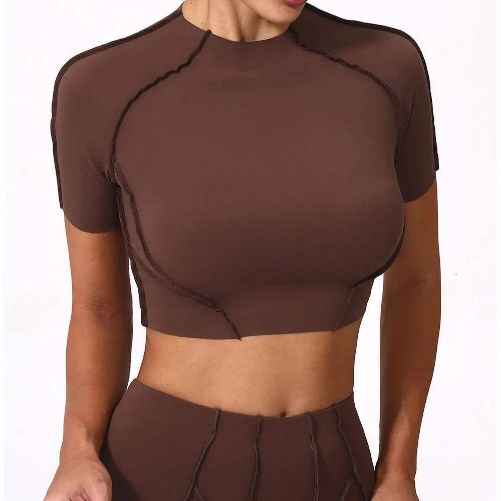 Women Slim Fit T Shirts Fitness Clothes Sleeve Yoga Shirt Gym Top Running Active Wear Sport Short Sleeved