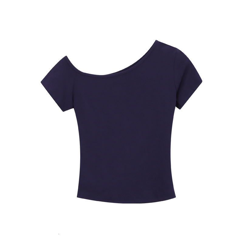 2025S Designer Women s T shirt Pure Desire Slanted Off Shoulder Sleeves Summer New Short Style Crop Top Slim Fit Multifunctional Popular Top Outdoor C