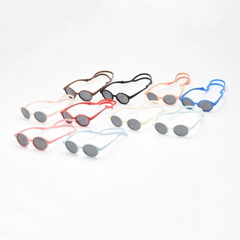 0-4 year old baby silicone glasses UV400 protection TPEE polarizing band baby girl flexible sunglasses with free silicone strap 250403