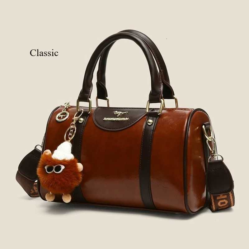 High-end retro bag for women 2025 new autumn and winter versatile portable crossbody bag niche light luxury bowling bag K251110