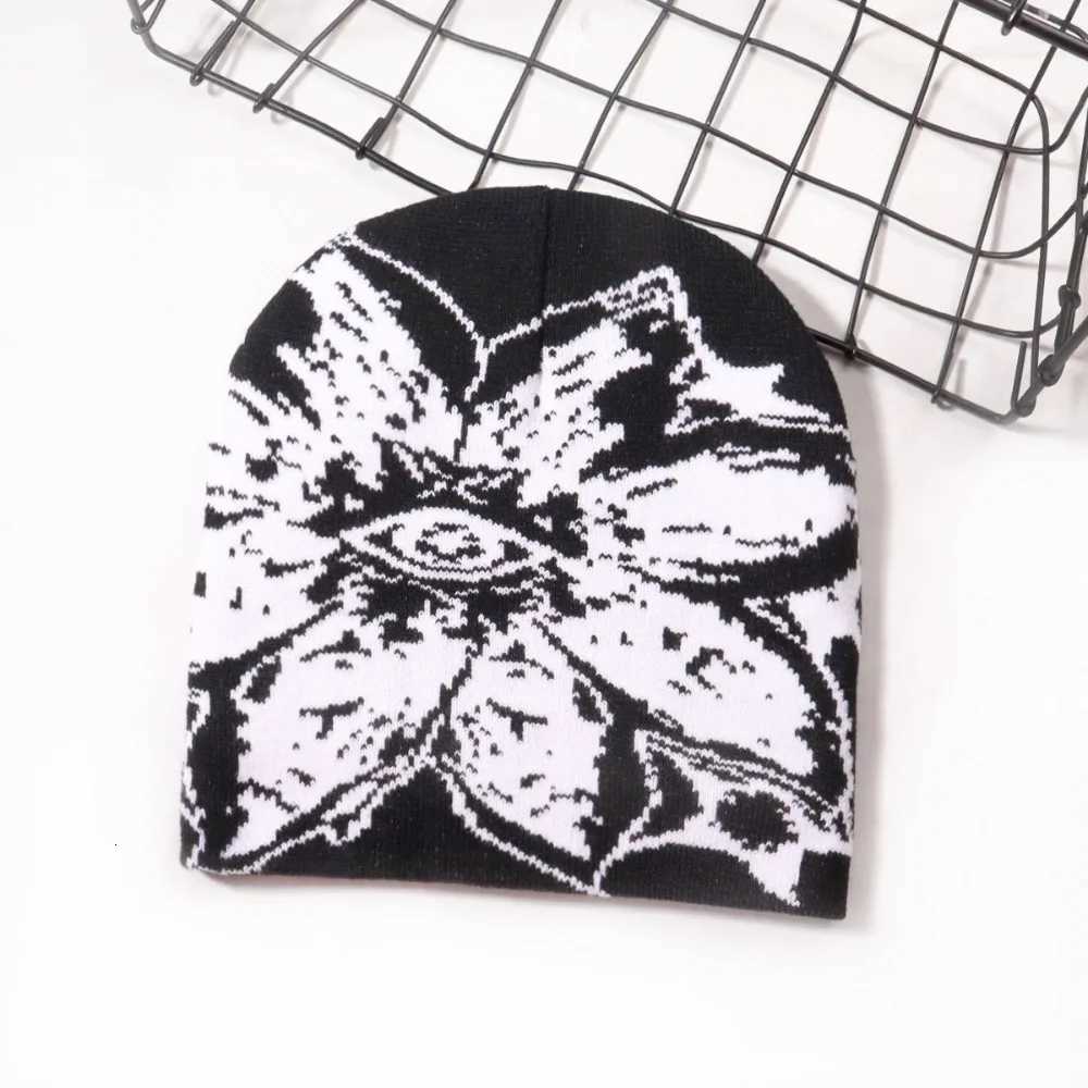 2025 Winter Beanie European and American Trendy Gothic Personalized Fashionwarm Cold-proof Jacquard Men Women Knitted CapXJ251110