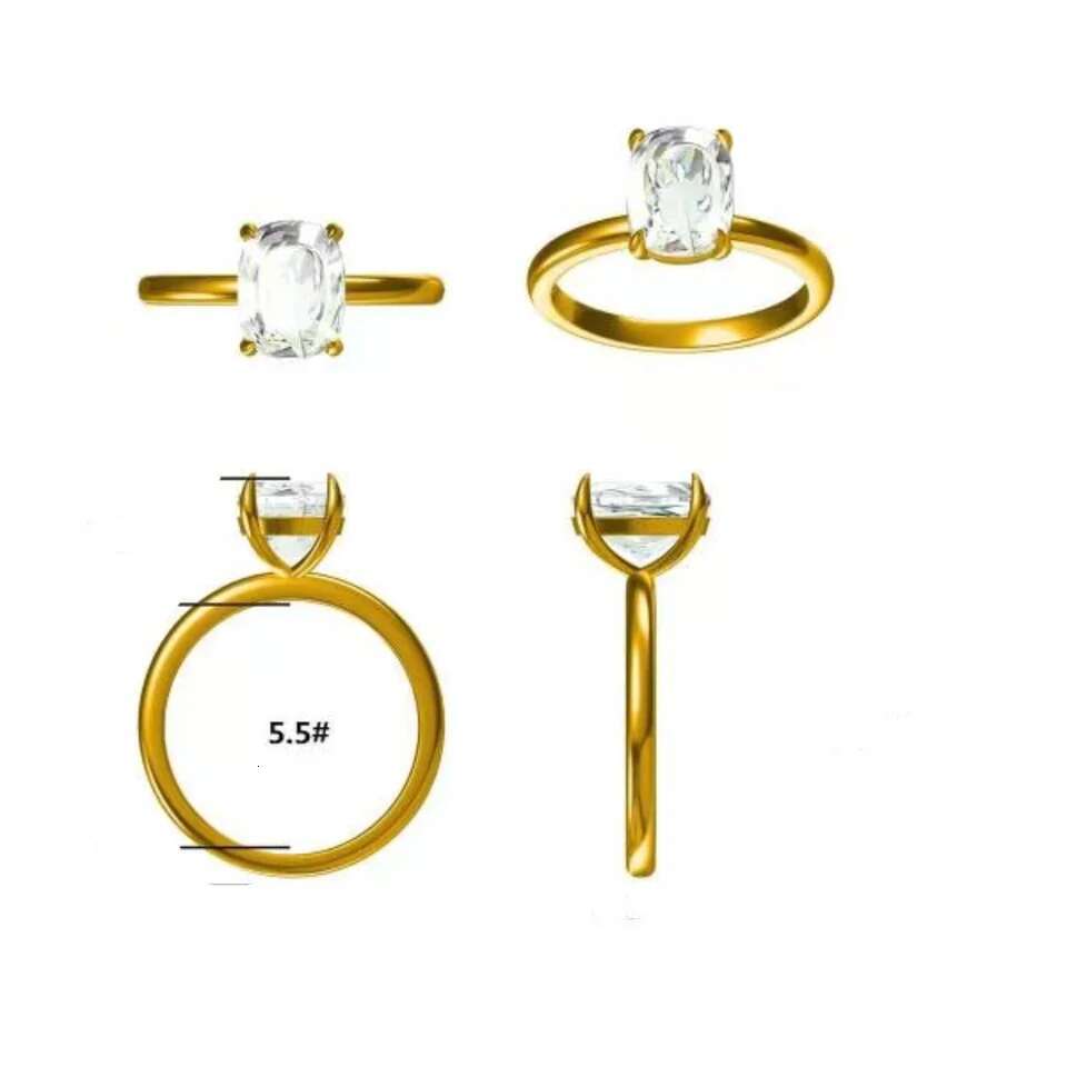 AUAOJEWEL 3Carat 7X9Mm Old Mine Cut Moissanite Engagement Rings Silver 925 18K Real Gold Jewelry With Certificate Luxury Gift