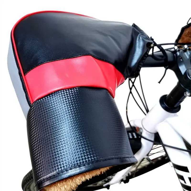 Autumn and Winter Cycling Gloves PU Material Waterproof Electric Vehicle Motorcycle Grips Thickened Cotton Gloves Spot Wholesale S25118