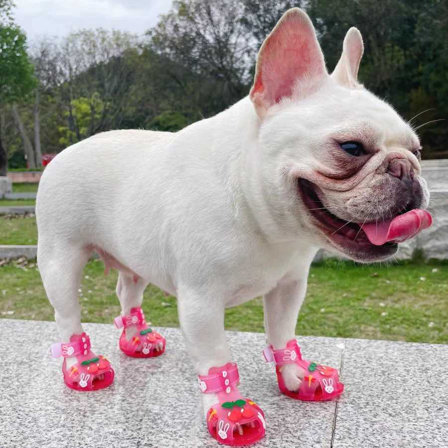 Cute Summer Dog Shoes Sweet Cherry Puppy Sandals Pet Jelly Shoes Apartment Dog Boots Paw Protector for Summer Hot Stalls T2504010