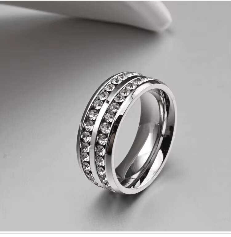 Stainless Steel Mosanite Titanium Steel Diamond Ring