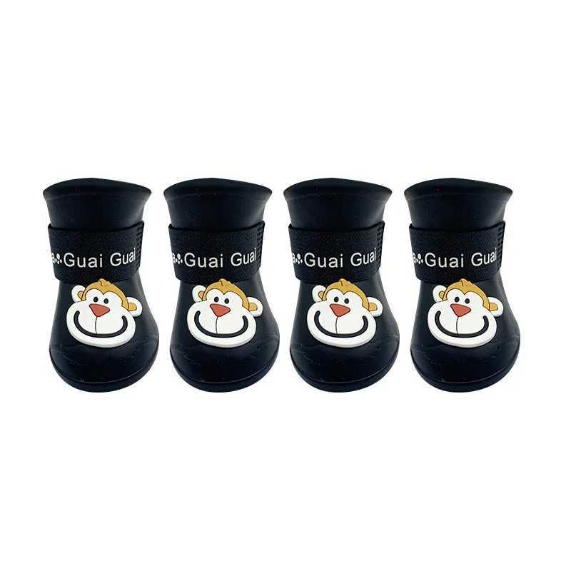 4 pieces/set of waterproof pet dog shoes anti slip rain boots suitable for small cats dogs pet boots and pet paw accessories T2504010