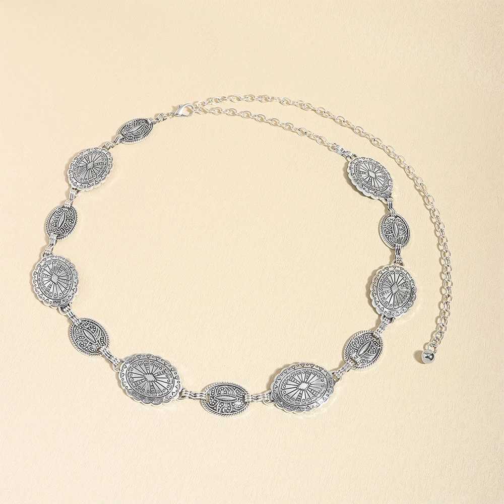 Vintage style WENS metal waist chain accessories decorative circular carved chain strap high-quality accessories X250410