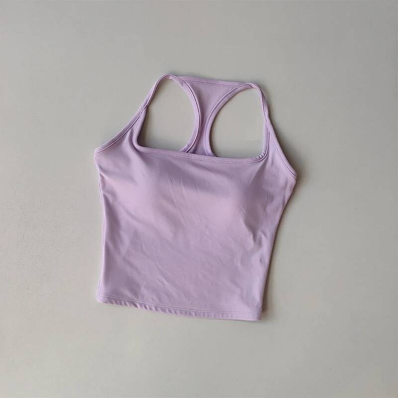 Sports and Fitness Vest with Chest Pad Summer Shockproof Beauty Back Nude Feeling Suit Pilates Training Top Yoga Clothing