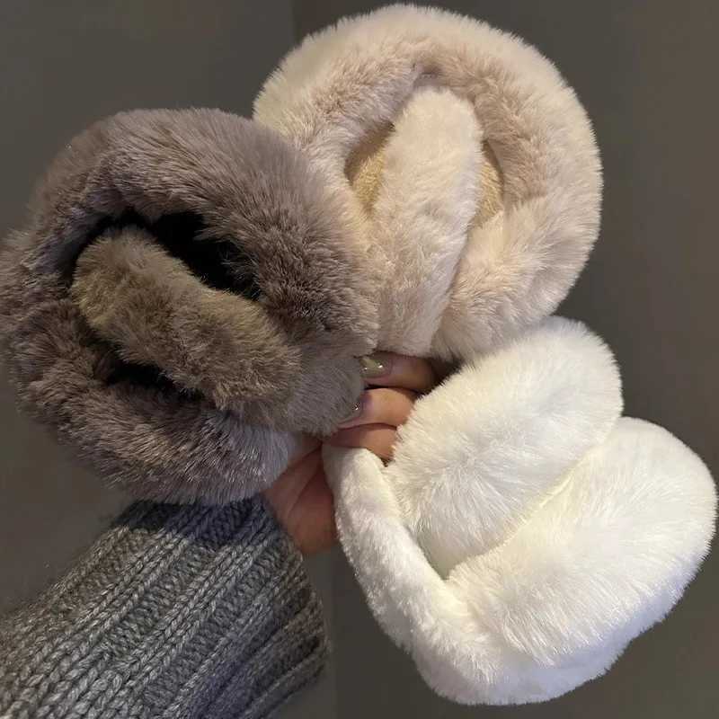 2025 Winter Solid Color Soft Plush Ear Warmer Earmuffs Warm Windproof Ear-Muffs Folding Earflap Ear Cover Outdoor Christmas Gift W251110