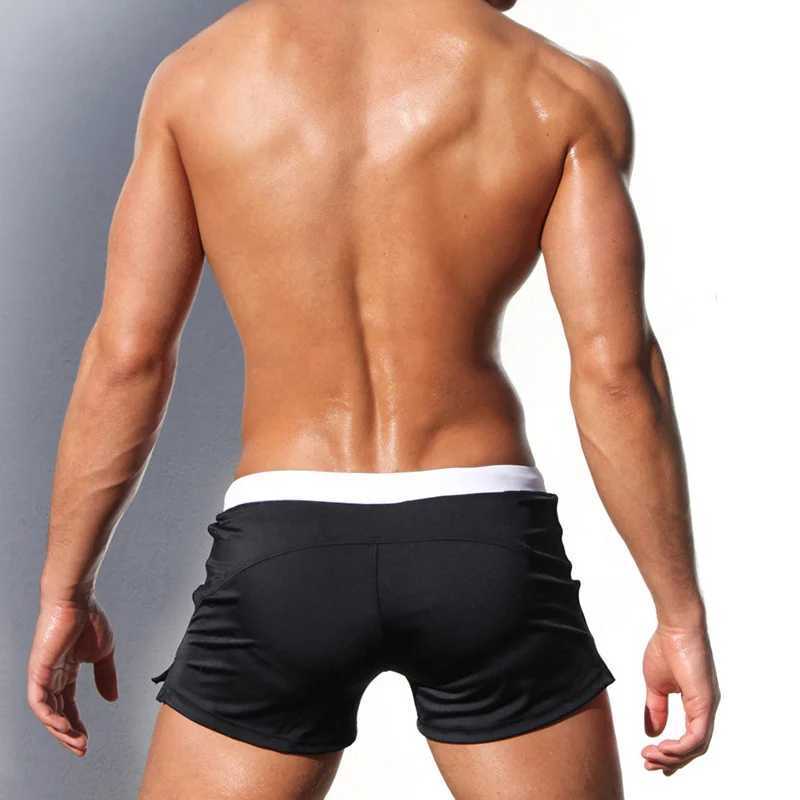 Mens swimming suitcase with zippered pockets summer swimming shorts lining quick drying breathable swimsuit X250410