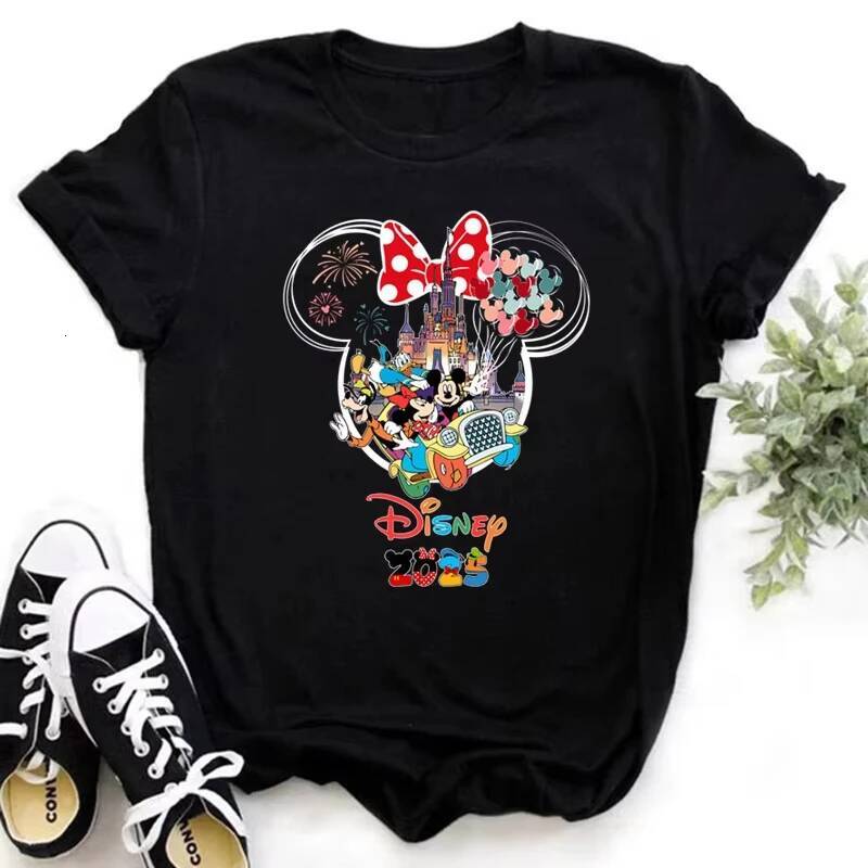 Ddmytues Funny Trip 2025 Micky Minnie Print T Shirt Y2k Clothes Short Sleeve Summer Tees For Women
