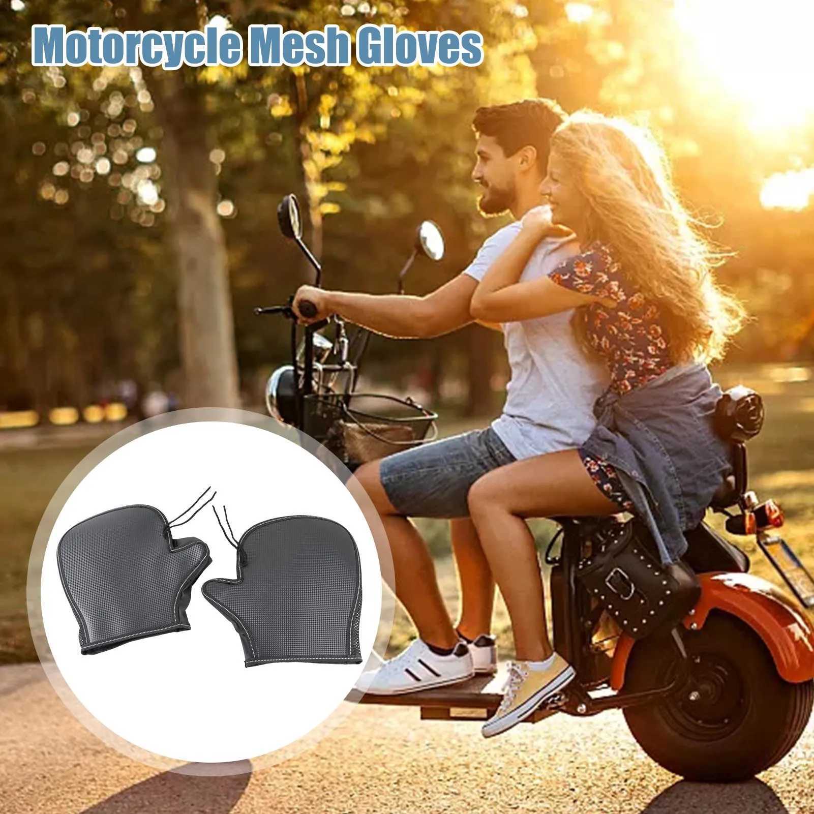 Summer Motorcycle Handlebar Muffs Waterproof PVC Leather Handlebar Muffs PVC Leather Waterproof Sun Protection Gloves With S25118