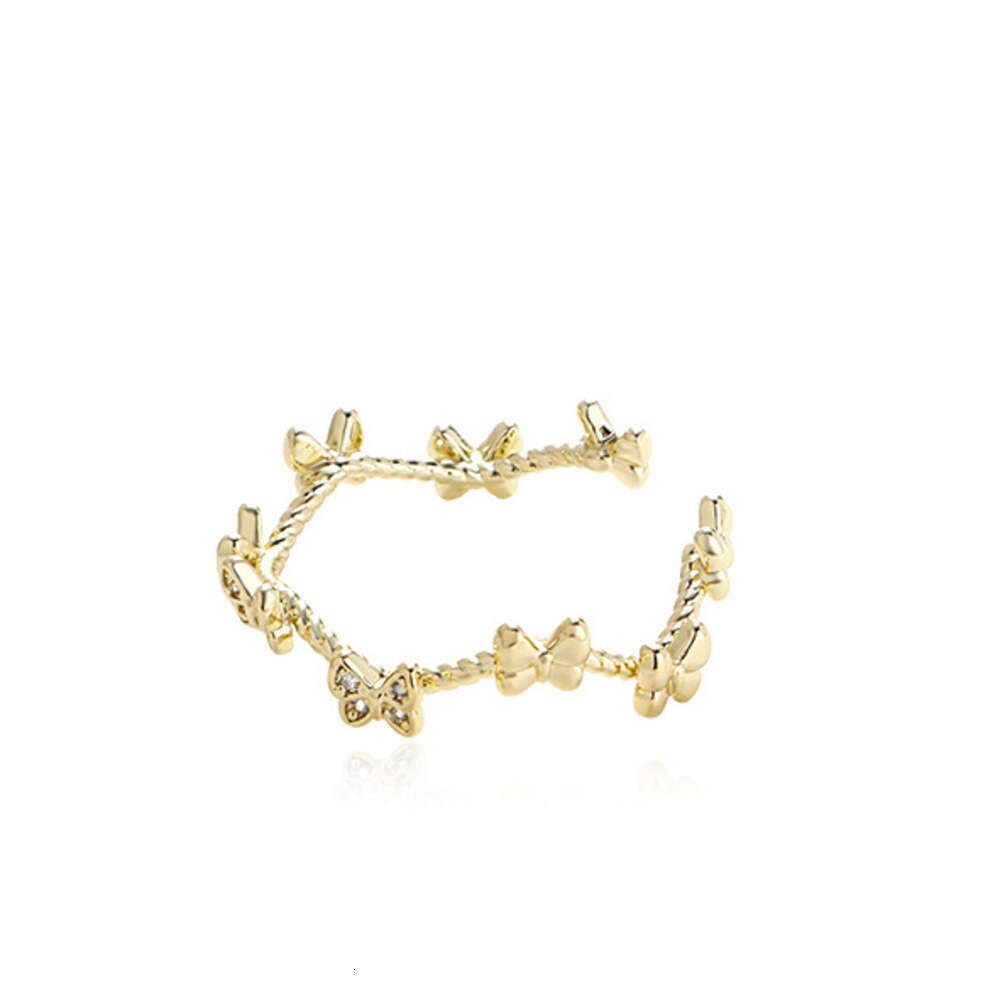 DHcollections INS Butterfly Graceful Thin Circle Women, Niche High-end Feel, New Fashionable and Exquisite Open Ring for Index Finger