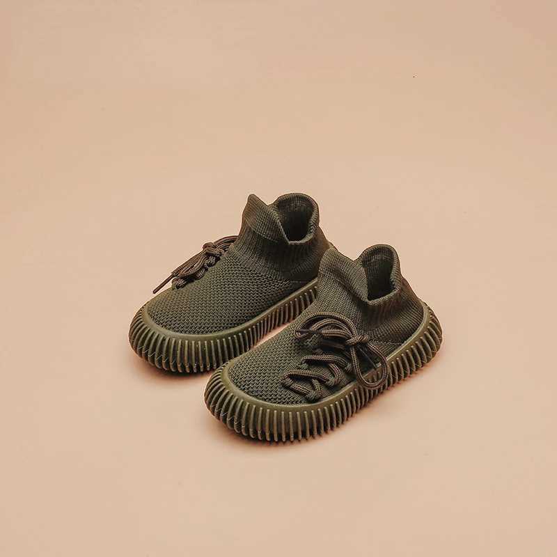 Childrens Sneakers Boy Casual Tenis Shoes Spring Autumn Solid Knit Breathable Kids Shoes Girls Slip on Lightweight Sports ShoesT251110