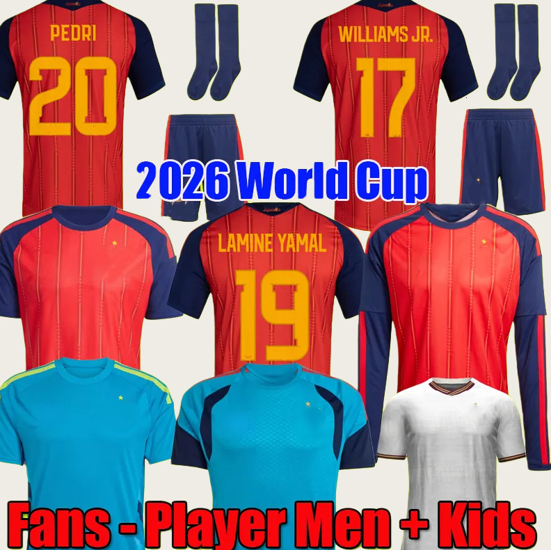 2026 World Cup SPAIN Soccer Jerseys PEDRI GAVI LAMINE YAMAL MORATA Carvajal OLMO FERRAN RODRIGO Jersey SPANISH Men Kid Kit Football Shirt Fan Player