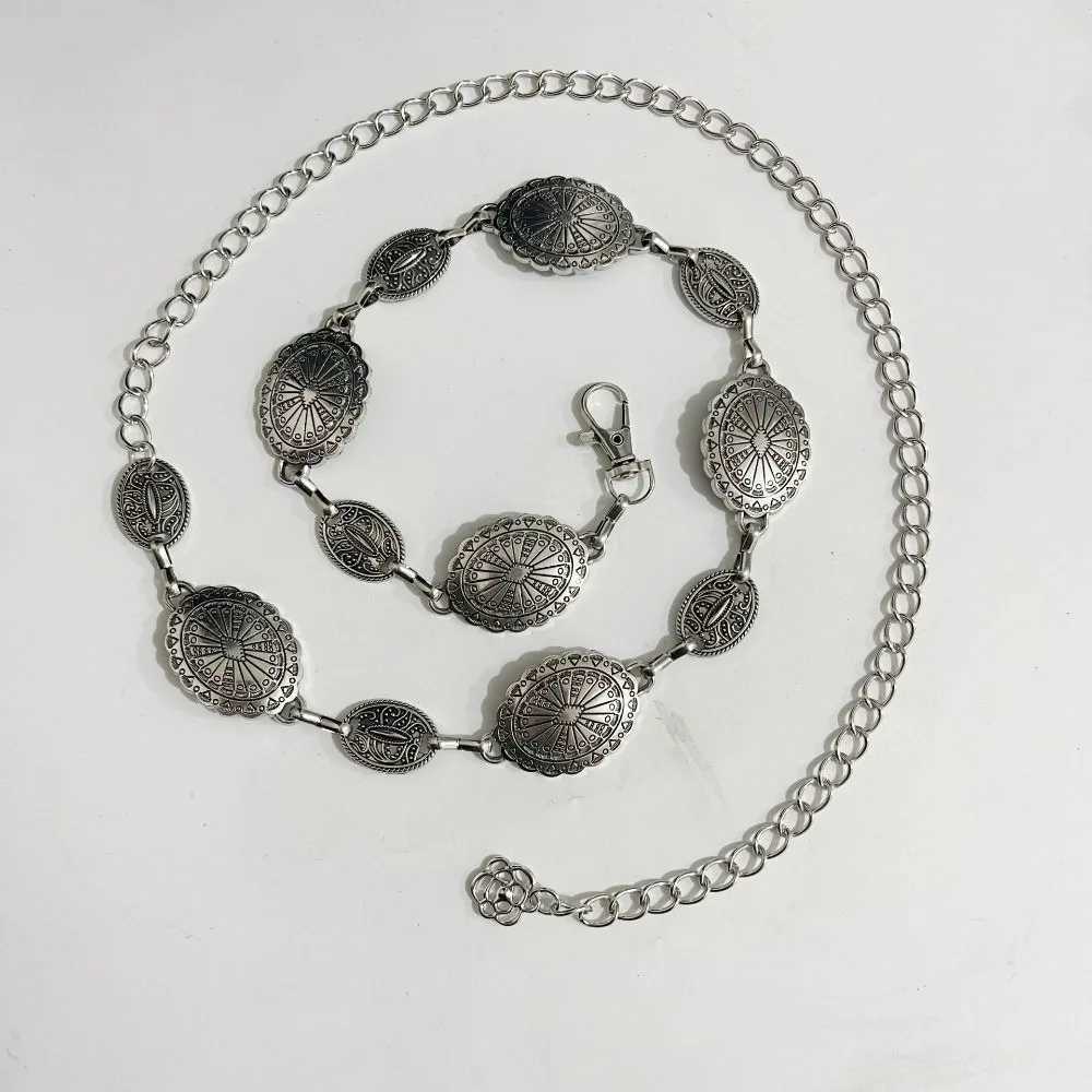 European and metal spliced waist chain vintage and fashionable Versatile texture womens belt LR1839 X250410