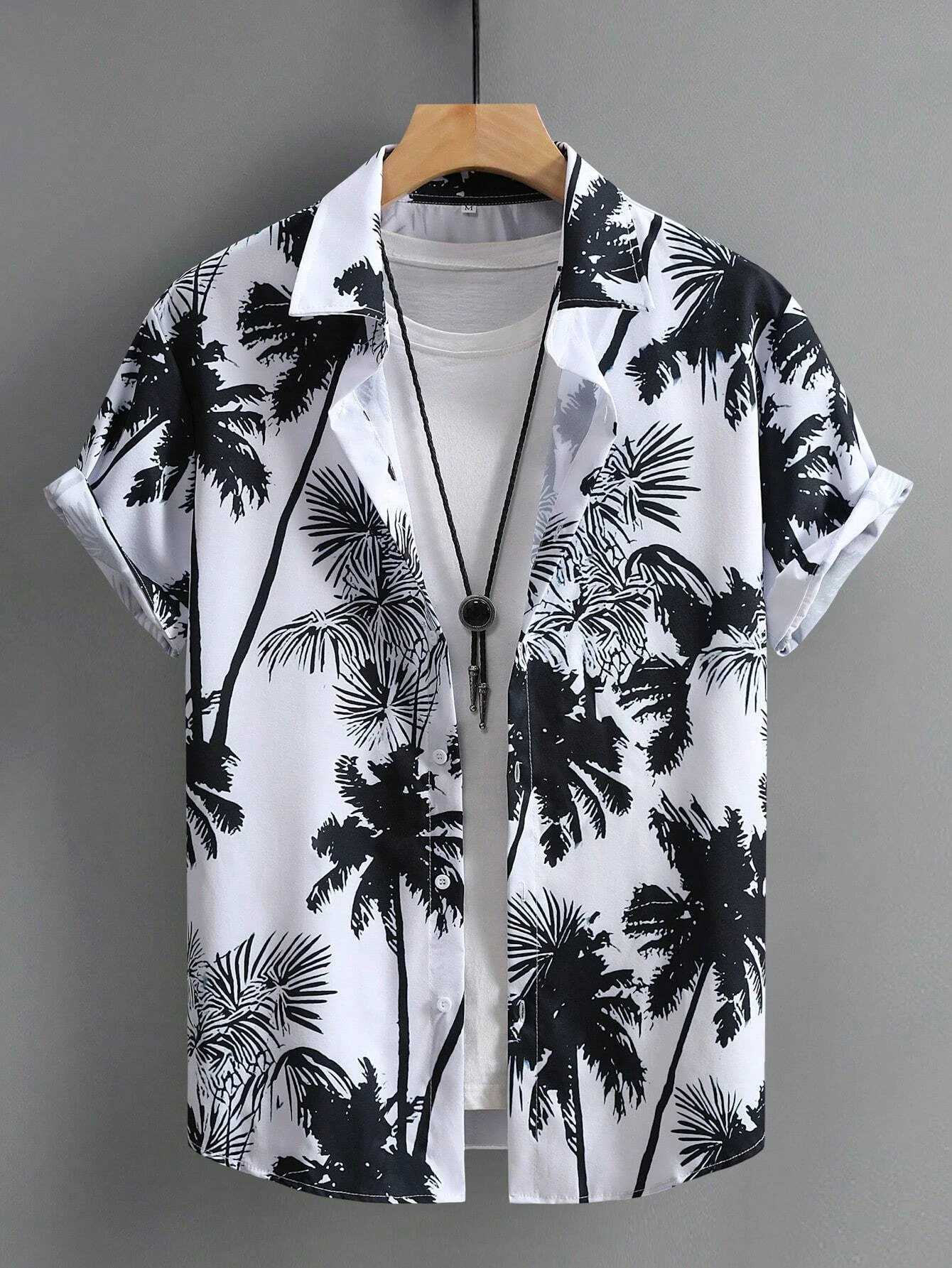 Hawaiian shirt mens printed casual thin beach ultra-thin fashion shirt high-quality luxury black social retro funny oversized clothing X250410