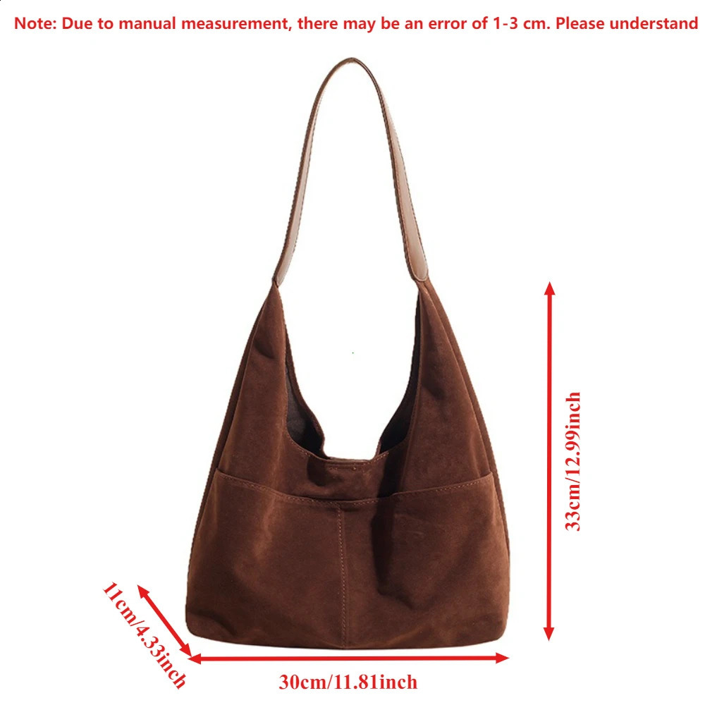 2-IN-1 Underarm Shoulder Bag Sets for Women Faux Suede Multi Pockets Large Capacity Shopper Tote Bag 2025 Latest Handbags 251106