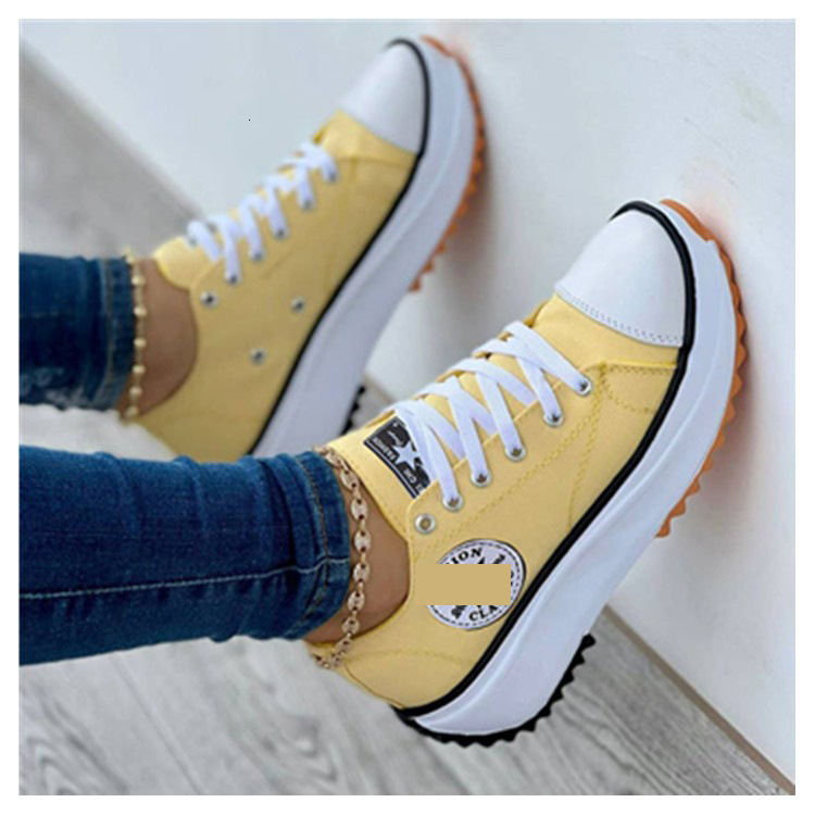 2025 new canvas breathable high top casual women's thick soled lace up designer fashionable high heels