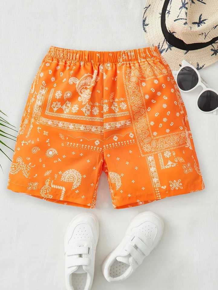 Boys and girls casual breathable shorts cool and comfortable fashionable shorts with summer printed patterns X2504101