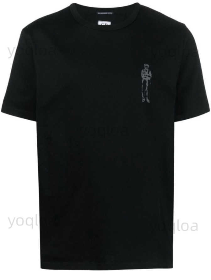 Mens CP glasses pure cotton embroidery casual round neck short sleeved T-shirt handsome and simple casual outdoor sports T250410
