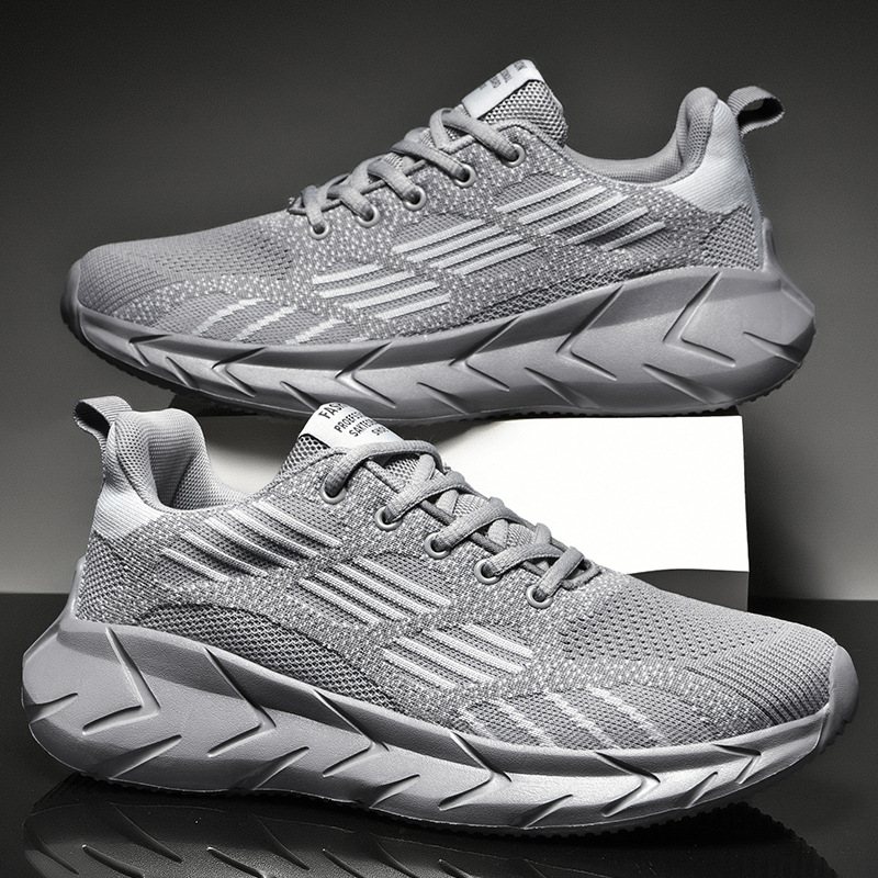 2025 Spring Summer new Big Size Men's Breathable Mesh Sneakers Lightweight Trendy Casual Running Shoes Height Increasing Design White Black Grey 
