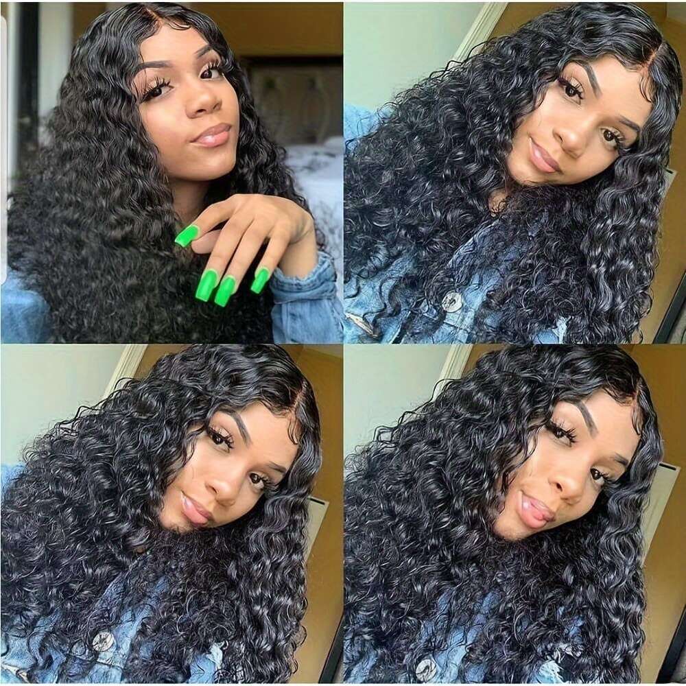 4X4 Transparent Frontal With Baby Pre Plucked 180% Density For Brazilian Jerry Curly Lace Front Wigs Human Hair Natural Color